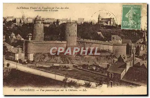 Cartes postales Fougeres Vue panoramique sur le Chateau