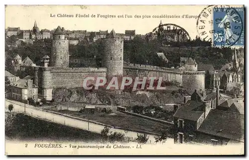 Cartes postales Fougeres Vue panoramique du Chateau