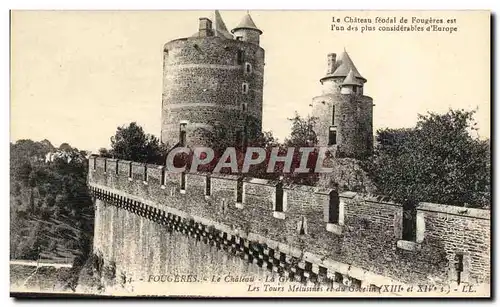 Cartes postales Fougeres Le Chateau La grande courtine