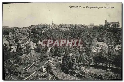 Cartes postales Fougeres Vue generale prise du Chateau