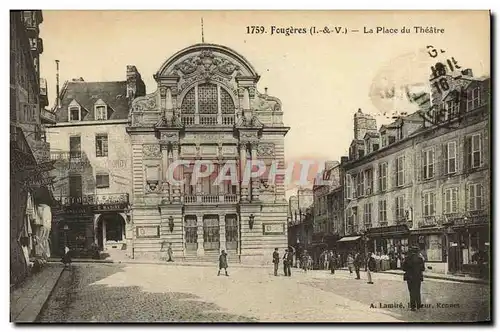 Cartes postales Fougeres La Place du Theatre