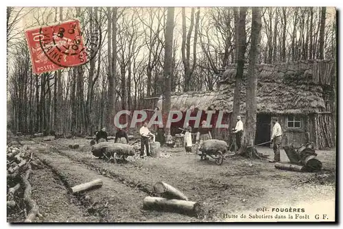 Cartes postales Fougeres Hutte de Sabotiers dans la Foret TOP