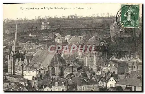 Cartes postales Fougeres L Eglise Saint Sulpice et le Chateau