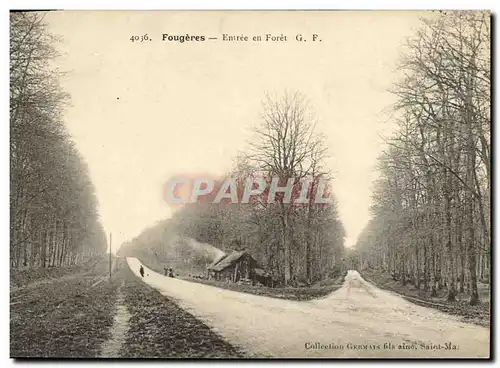 Cartes postales Fougeres Entree en Foret cabane