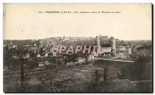 Ansichtskarte AK Fougeres Vue generale Prise du Rocher du Loup