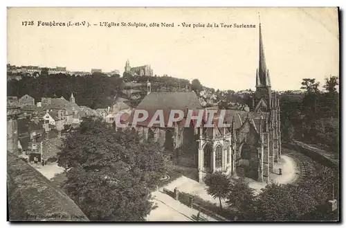 Cartes postales Fougeres L Eglise St sulpice Cote Nord Vue prise de la Tour Surienne