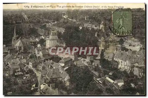 Cartes postales Fougeres Vue generale de l ancien Chateau fedoal et du vieux Fougeres