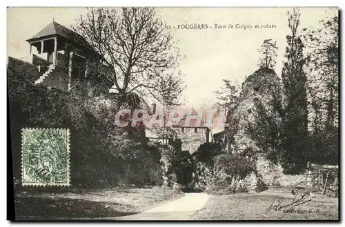 Cartes postales Fougeres Tour de Coligny et ruines