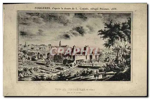 Cartes postales Fougeres d apres le dessin de l Czapali refugie Polonais 1838