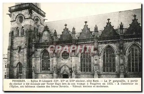 Cartes postales Fougeres Eglise St Leonard Cote Nord