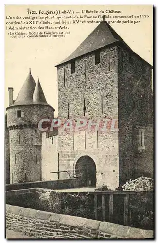 Cartes postales Fougeres L Entree du Chateau