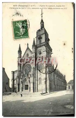 Cartes postales Fougeres L Eglise St Leonard Facade Est