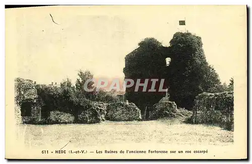 Cartes postales Hede Les Ruines de L Ancienne Forteresse Sur un Roc escarpe