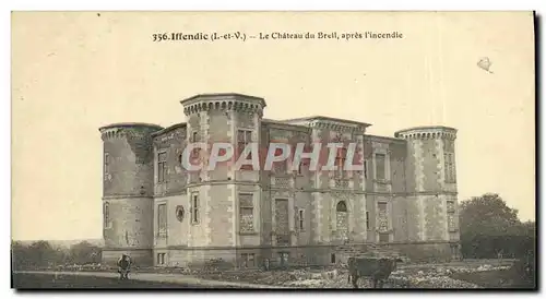 Cartes postales Iffendic Le Chateau du Brell Apres L Incendie