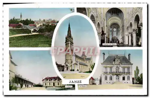 Cartes postales moderne Janze Vue generale Interieur de l eglise L hopital La mairie