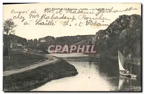 Cartes postales Environs de Rennes Laille La vallee du Boel Bateau