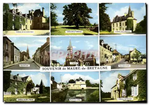 Ansichtskarte AK Souvenir de Maure de Bretagne Chateau de Labordais Tremblais Rue de Guer Crepeneuc Rue de la gar