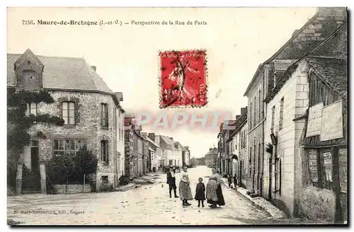 Cartes postales Maure de Bretagne Perspective de la rue de Paris
