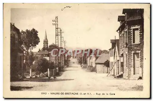 Ansichtskarte AK Maure de Bretagne Rue de la Gare