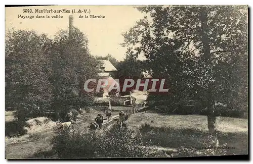 Cartes postales La Bretagne Montfort Sur Meu Paysage dans la vallee de la Marche Vaches