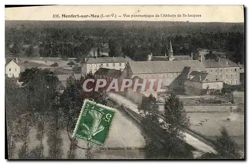 Cartes postales La Bretagne Montfort Sur Meu Vue Panoramique de L Abbaye de St Jacques