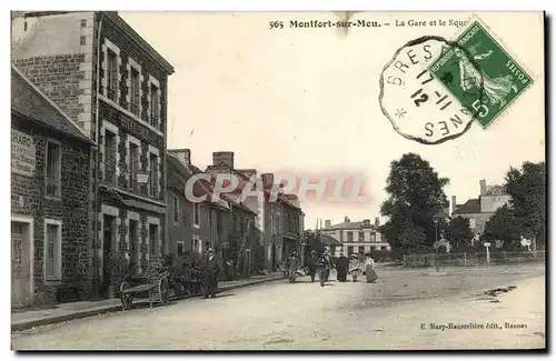 Cartes postales La Bretagne Montfort La Gare et le Square