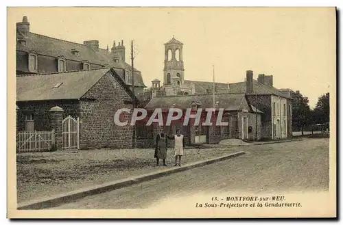 Cartes postales La Bretagne Montfort Sur Meu La Sous prefecture et la Gendarmerie