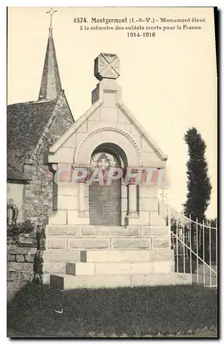 Cartes postales Montgermont Monument eleve a la memoire des soldats morts pour la France 1914 1918 Militaria