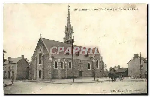 Ansichtskarte AK Montreuil Sur Ille L Eglise et la Place