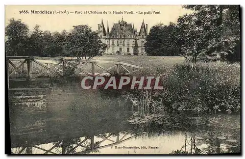 Cartes postales Mordelles Parc et Chateau de la Haute Foret Le petit pont