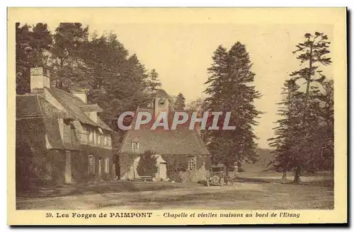 Cartes postales Paimpont Les Forges de Chapelle et Vieilles maisons au bord de l etang