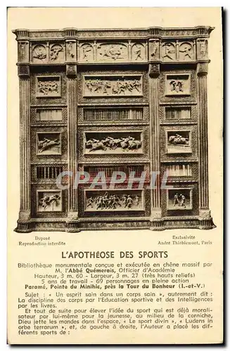 Ansichtskarte AK Apotheose des sport Bibliotheque monumentale Parame