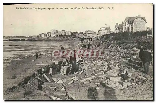 Cartes postales Parame La Digue Apres la Maree des 30 et 31 octobre 1905