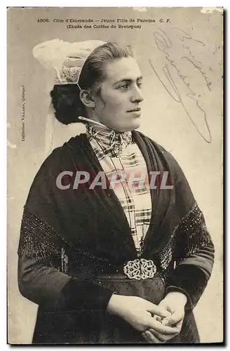 Cartes postales Jeune fille de Parame Etude des coiffes de Bretagne Femme Folklore Costule