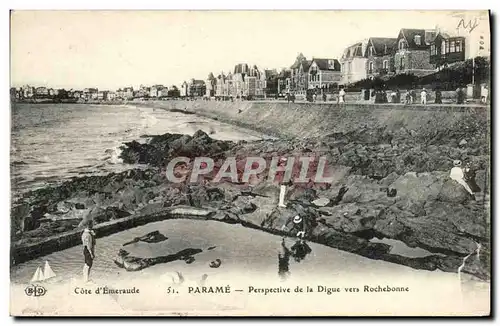 Cartes postales Parame Perspective de la digue vers Rochedonne