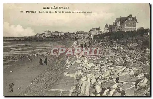 Cartes postales Parame La Digue Apres le Raz de Maree du 29 octobre 1905