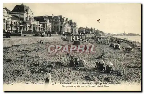 Cartes postales Parame Perspective de la plage vers Saint Malo