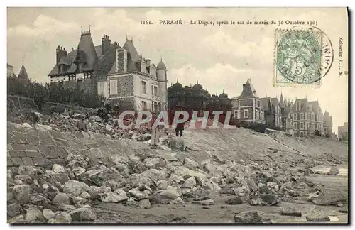 Cartes postales Parame La Digue Apres le Raz maree du 30 octobre 1905