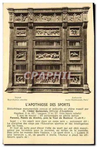 Cartes postales Parame Apotheose des sports Bilbliotheque monumentale Abbe Quemerais