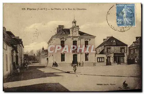 Cartes postales Pipriac La mairie et la rue du cimetiere