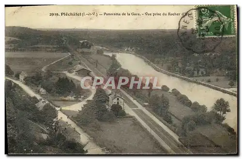 Cartes postales Plechatel Panorama de la Gare Vue Prise du Rocher L Hotel