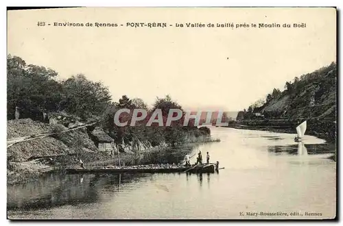 Ansichtskarte AK Environs de Rennes Pont Rean La Vallee de Laille Pres le Moulin du Boel Barque