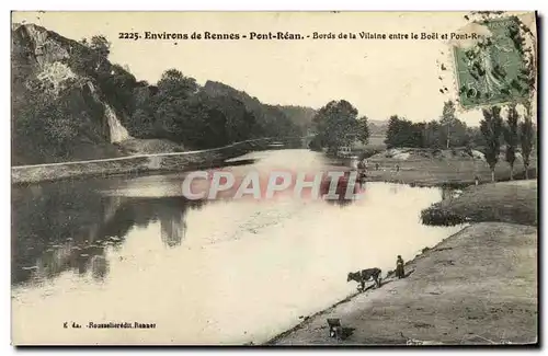 Cartes postales Environs de Rennes Pont Rean Bords de la Vllaine entre le Boel Vache