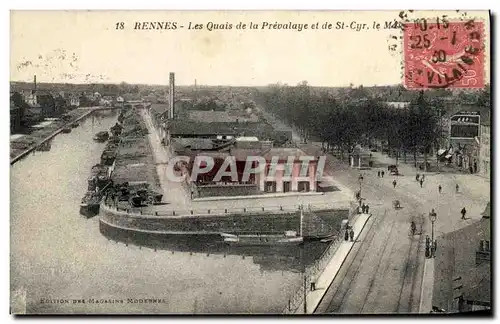 Ansichtskarte AK Rennes Les quais de la Prevalaye et de St Cyr