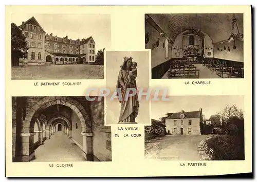 Cartes postales Institution du Cleu Redon Batiment scolaire Chapelle Cloitre Parterie