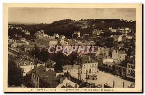 Cartes postales Redon Vue generale vers la Gare et la Colline de Beaumont