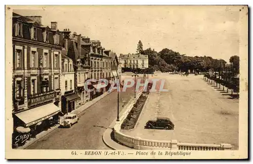 Ansichtskarte AK Redon place de la Republique