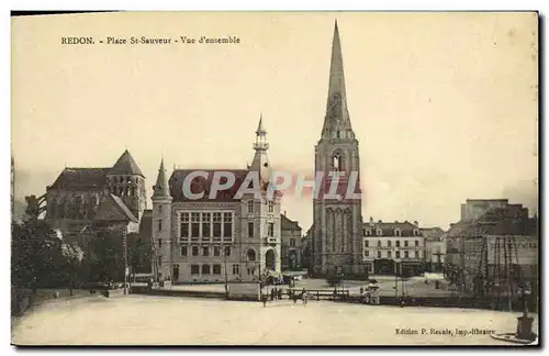 Cartes postales Redon Place St Sauveur Vue d ensemble