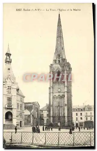 Ansichtskarte AK Redon La Tour l Eglise et la Mairie