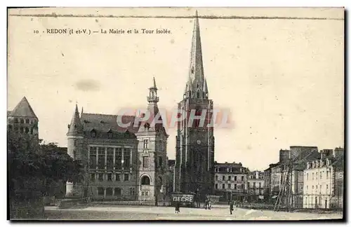 Cartes postales Redon La Mairie et la tour isolee